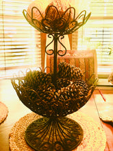 Load image into Gallery viewer, Vintage 2-Tier Wrought Iron Countertop Basket – Elegant Fruit &amp; Vegetable Storage for Your Unique Home
