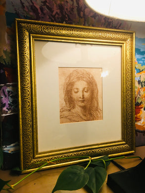 Enchanting La Scapigliata Art Print – Vintage Leonardo da Vinci Framed Décor – Timeless Beauty for Your Home