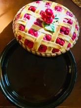 Load image into Gallery viewer, Vintage 1980s Ceramic Cherry Lattice Pie Dish