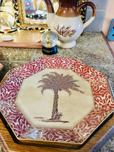 Load image into Gallery viewer, Treasures by Tawanna Vintage Palm Tree Octagonal Découpage Plates - Set of 2