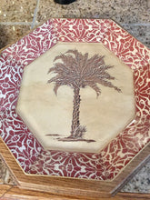 Load image into Gallery viewer, Treasures by Tawanna Vintage Palm Tree Octagonal Découpage Plates - Set of 2