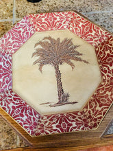 Load image into Gallery viewer, Treasures by Tawanna Vintage Palm Tree Octagonal Découpage Plates - Set of 2
