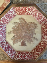 Load image into Gallery viewer, Treasures by Tawanna Vintage Palm Tree Octagonal Découpage Plates - Set of 2