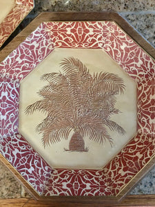 Treasures by Tawanna Vintage Palm Tree Octagonal Découpage Plates - Set of 2