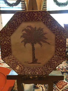 Treasures by Tawanna Vintage Palm Tree Octagonal Découpage Plates - Set of 2