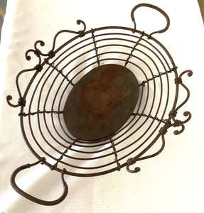 Metal Tray with Rope-Like Handles