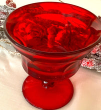 Load image into Gallery viewer, Ruby red provincial footed tumblers (6)