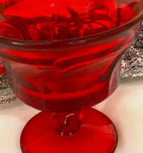 Load image into Gallery viewer, Ruby red provincial footed tumblers (6)