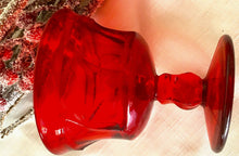 Load image into Gallery viewer, Ruby red provincial footed tumblers (6)