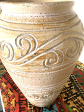 Load image into Gallery viewer, Vintage Hand-Carved Stoneware Vase – Tan Bronze Art