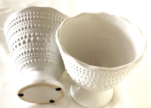 White Hobnail Planters