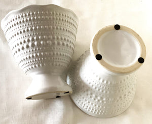 White Hobnail Planters