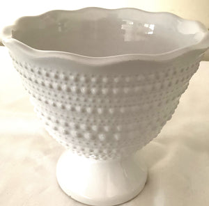 White Hobnail Planters