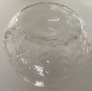 Clear glass bowl.