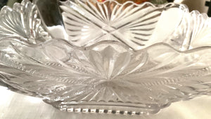 Clear Cut Glass Square Bowl