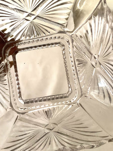 Clear Cut Glass Square Bowl