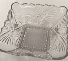 Load image into Gallery viewer, Clear Cut Glass Square Bowl