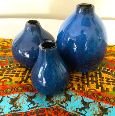 Cobalt Blue Mini Vases (3)