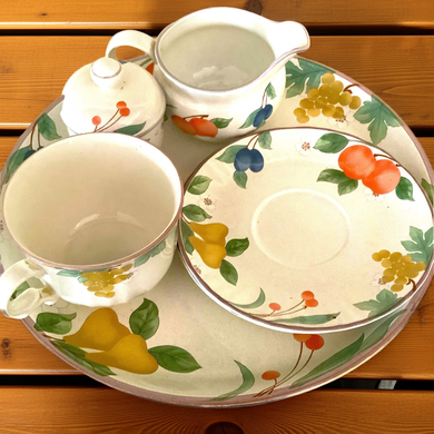 Mikasa Vintage Country Classic #DCO14 Platter Set (platter, bowl, creamer, jumbo cup and saucer)