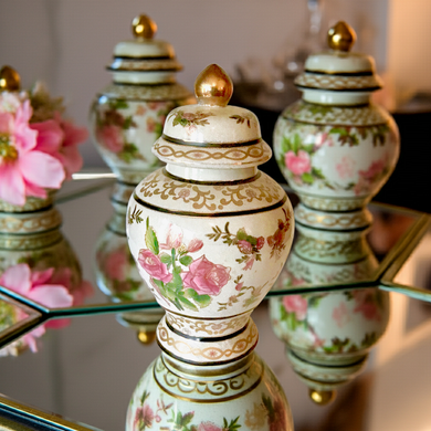 One-of-a-Kind Vintage Floral Ginger Jar - Hand-Painted Ceramic Home Decor for Your Sanctuary Ornamental