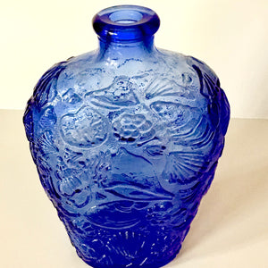 Vintage Libby Cobalt Blue Glass Flask