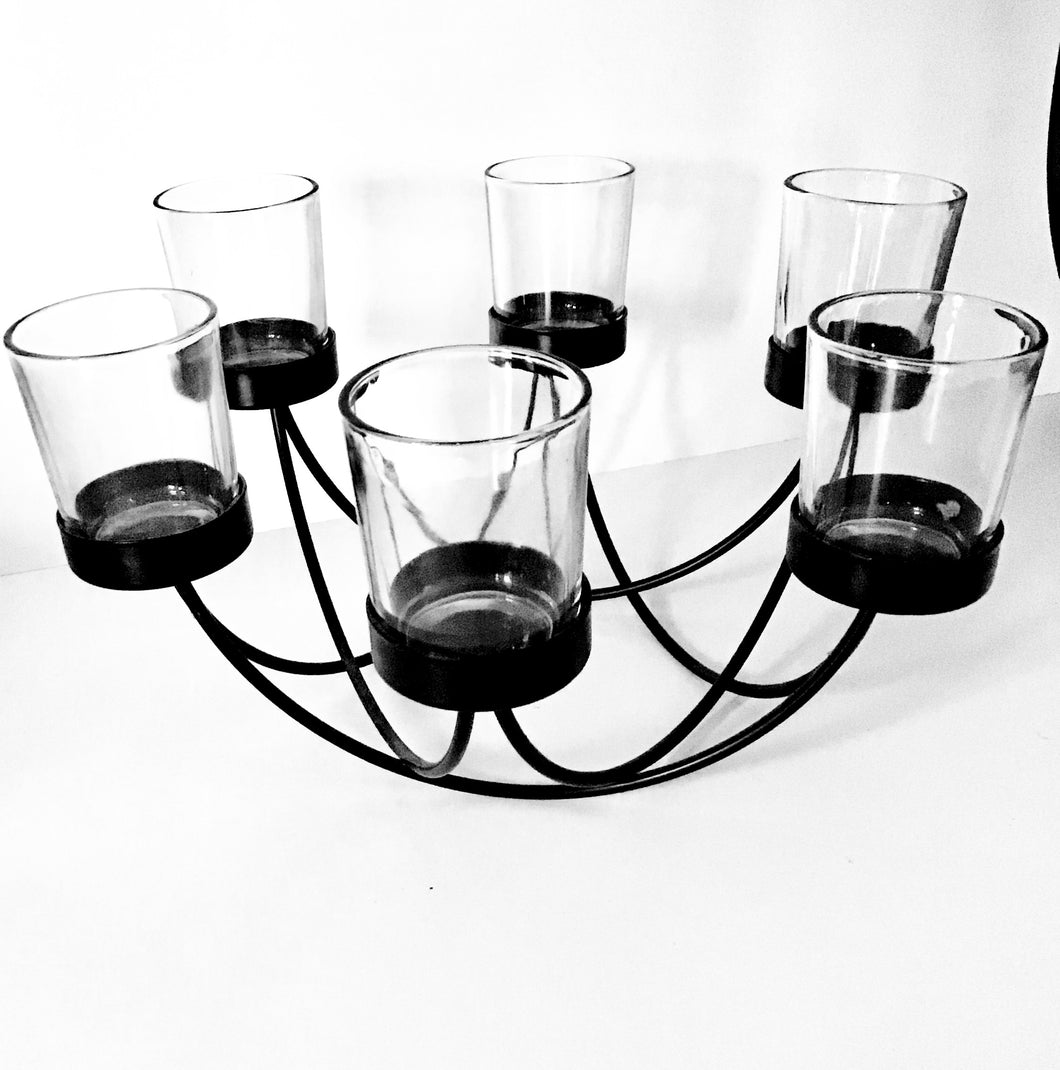 Black Candelabra with 6 Candle Holders