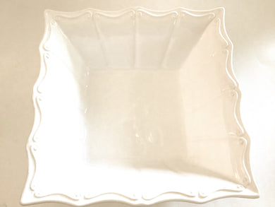 Vintage Large White Bowl, Ceriart Portuga St with Scalloped Edging